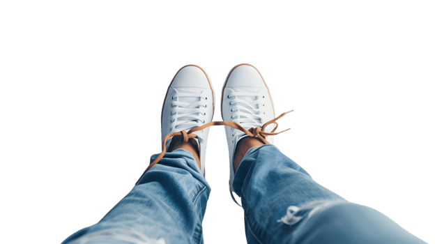White Sneakers and Blue Jeans A Fashionable Perspective for Everyday Style png