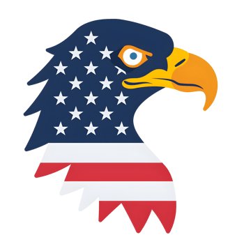 American Flag Eagle Head Silhouette On Transparent Background png