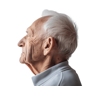 Elderly Man Portrait Side View Photograph On Transparent Background png