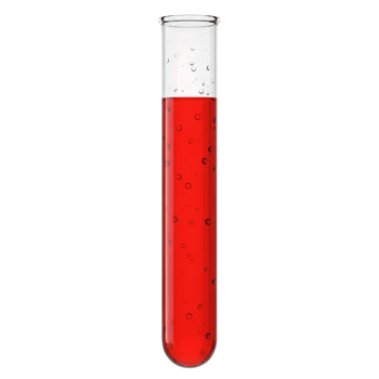 Red Liquid in Test Tube with Bubbles Science Experiment Concept png