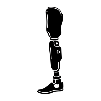 Modern Prosthetic Leg Line Art Illustration of a Below Knee Amputation Prosthesis png