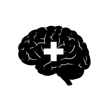Medical Brain Cross Symbol Inside Human Brain Outline png