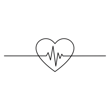 Heartbeat Line Art Minimalist Heart with EKG Rhythm png