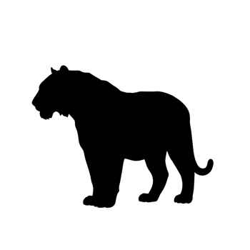 Elegant Tiger Silhouette Graphic Illustration png