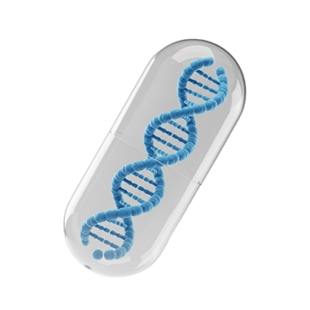 DNA Helix Inside Transparent Capsule Genetic Engineering Concept png