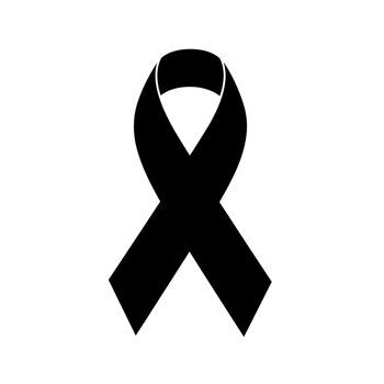 Black Awareness Ribbon Symbol Support, Remembrance, and Solidarity png