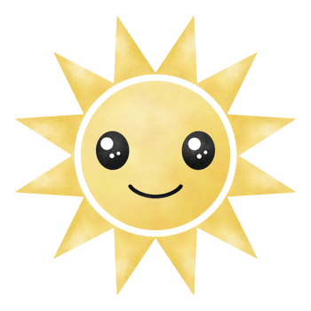 Sun Yellow with Small Rays cute drawing. png