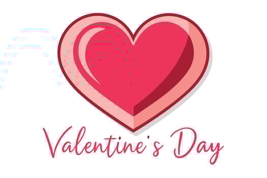 Stylish Heart Design with Pink Hue on White Background for Valentine's vector