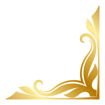 Opulent golden corner, classic embellishment, elegant card accents. png