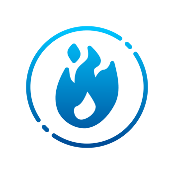 Design Illustration graphic of fire icon with gradient style. Suitable for UI, mobile design, web design, etc. Transparent Background. png
