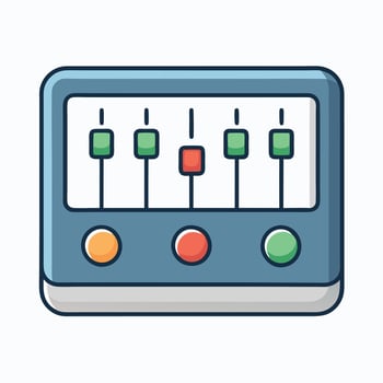Audio Mixer Control Panel Interface Graphic Design Illustration vector