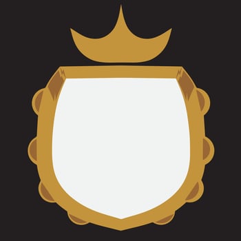 flat style gold label and frame vector