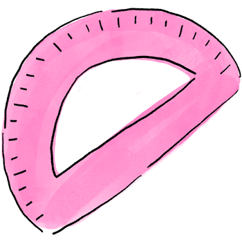 Protractor ruler for back to school design png