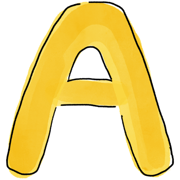 Watercolor Alphabet A Doodle for School and Learning Projects png