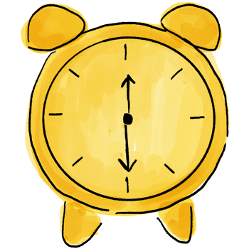 Clock Watercolor Doodle for School Time Management Designs png