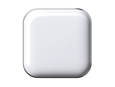 A sleek, glossy white square object with rounded edges, reflecting light elegantly. This minimalist design emphasizes simplicity and modern aesthetics, making it suitable for various settings png