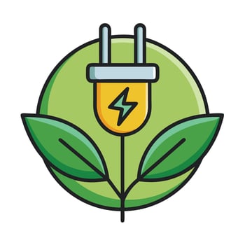 Green Energy Plug Growing Sustainable Power Eco Friendly Electricity vector