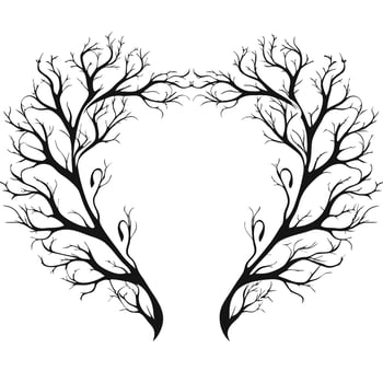 Abstract Branch Art with Natural Motifs vector