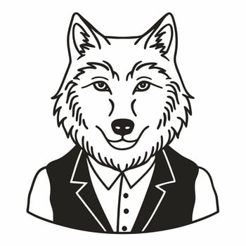 Elegant Wolf in Suit Illustration for Business and Fashion Design vector