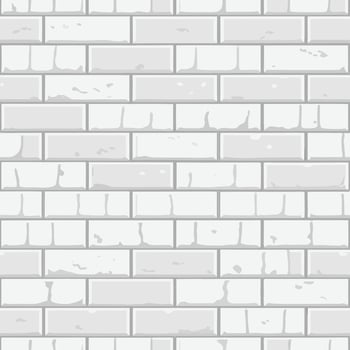 A Seamless Pattern of Light Gray Bricks Forming a Wall Texture Background vector