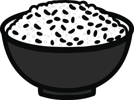 Rice bowl icon illustration vector
