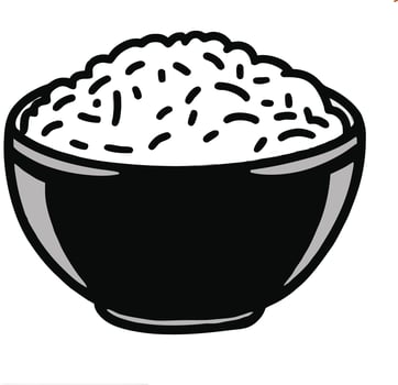 Rice in a bowl vector