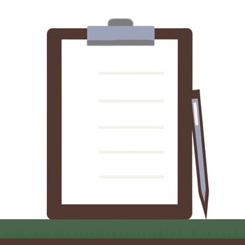 Clipboard with pen and paper vector
