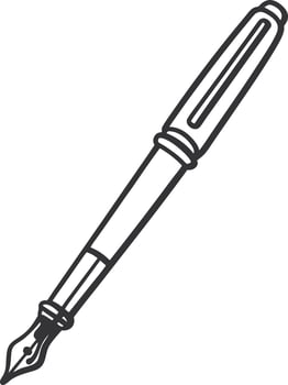 Elegant Black and White Fountain Pen Illustration Classic Writing Instrument Design vector