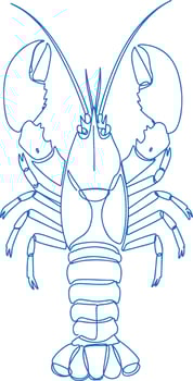 Minimalist Lobster Illustration with Clean Lines and Modern Design vector