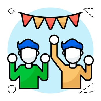 A trendy design icon of dancing ,boys vector