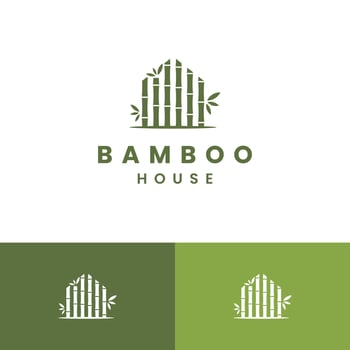 bamboo house logo. Modern concept icon template vector