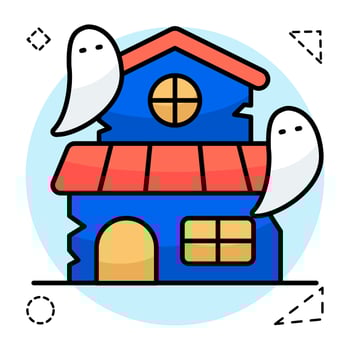 Perfect colored icon of haunted house vector