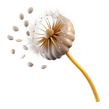 beautiful rustic A Single Dandelion Seedhead with Seeds high resolution png