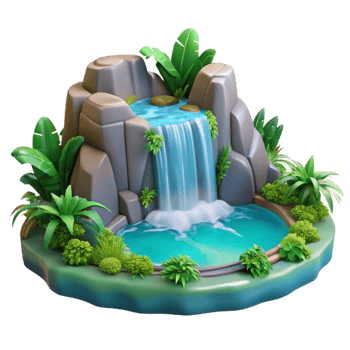wonderful artistic A Cascading Waterfall Plunging Into a exclusive png