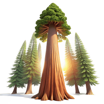 extraordinary artistic A Giant Sequoia Tree Towering over a high quality png