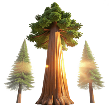 dramatic classic A Giant Sequoia Tree Towering over a high quality png