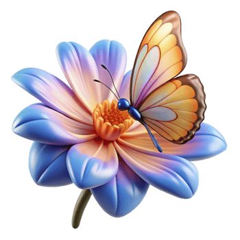 impressive creative A Delicate Butterfly Perched on a Flower premium png