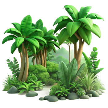 stunning contemporary A Lush Tropical Rainforest with Vibrant original png