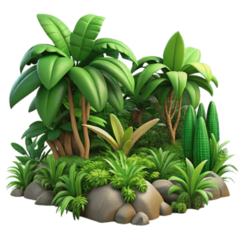 extraordinary modern A Lush Tropical Rainforest with Vibrant 4K png