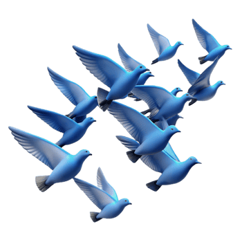 extraordinary minimalist A Flock of Birds Flying in Formation 4K png
