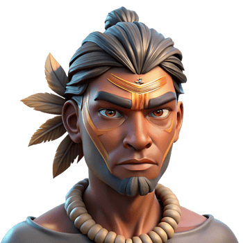 beautiful abstract Portrait of a Man with Tribal Face Paint high resolution png