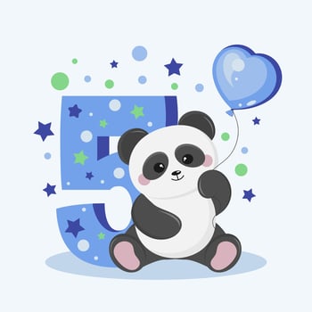 Birthday card for a boy 5 years old vector