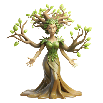 beautiful abstract A Graceful Dryad Emerging from an Ancient original png