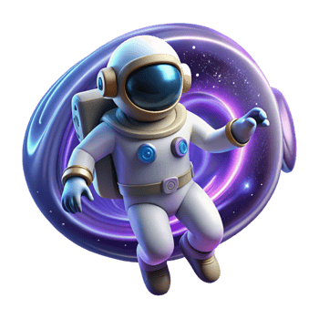 serene artistic Astronaut Floating in professional png