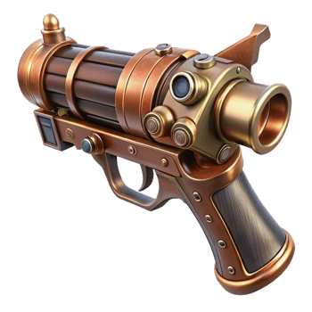 magnificent creative A Steampunk Gun with Intricate 4K png