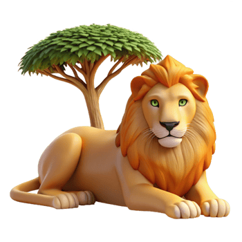 impressive modern A Regal Lion Resting in the Shade of an genuine png