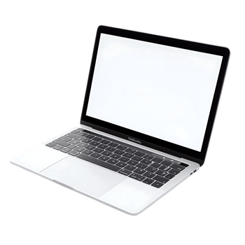 an open laptop computer with a blank screen png