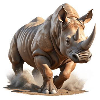 magnificent modern A Powerful Rhinoceros Charging Through high resolution png