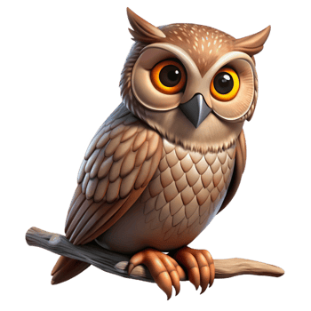 impressive traditional A Wise Owl Perched on a Branch Intense authentic png