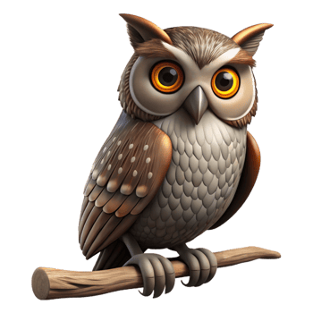 dramatic rustic A Wise Owl Perched on a Branch Intense original png